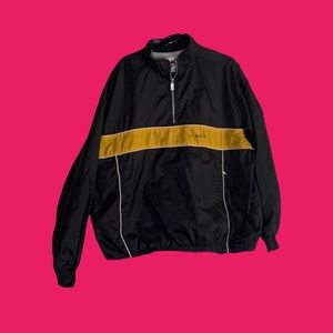 Vintage 90s Nike Windbreaker Black with a Gold Striped